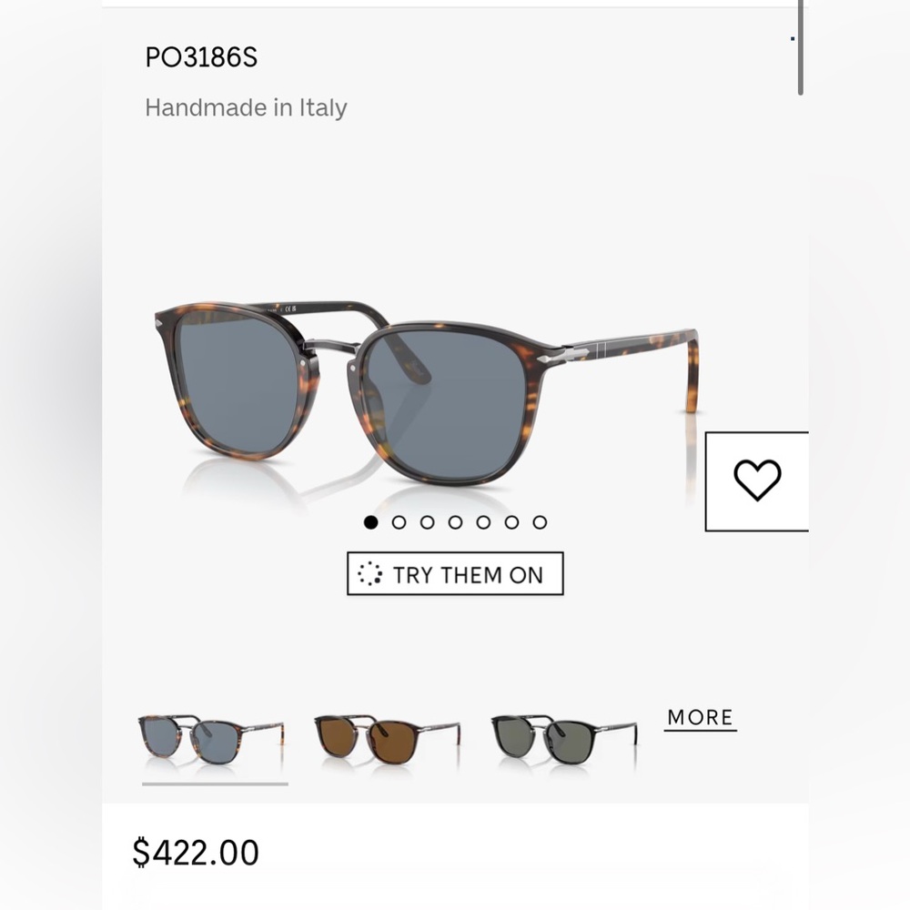 Persol Tortoiseshell Frame Sunglasses with Dark Blue Lenses